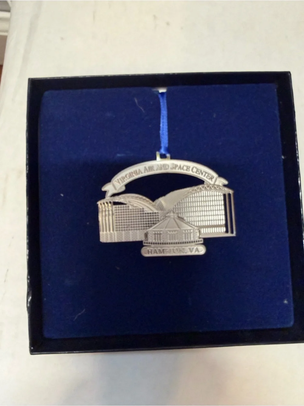 Vintage Virginia Air & Space Center Hampton VA Metal Ornament Boxed